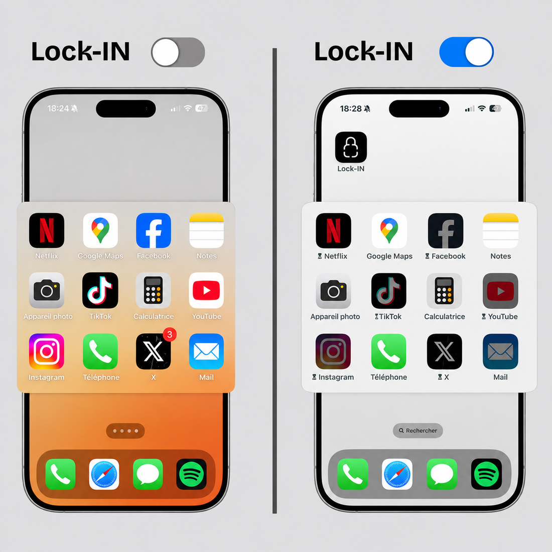 Session active dans l'application Lock-IN