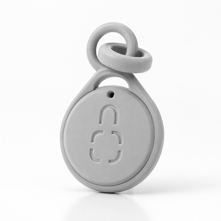 Porte-clés anti-distraction Lock-IN gris, imprimé en 3D en France