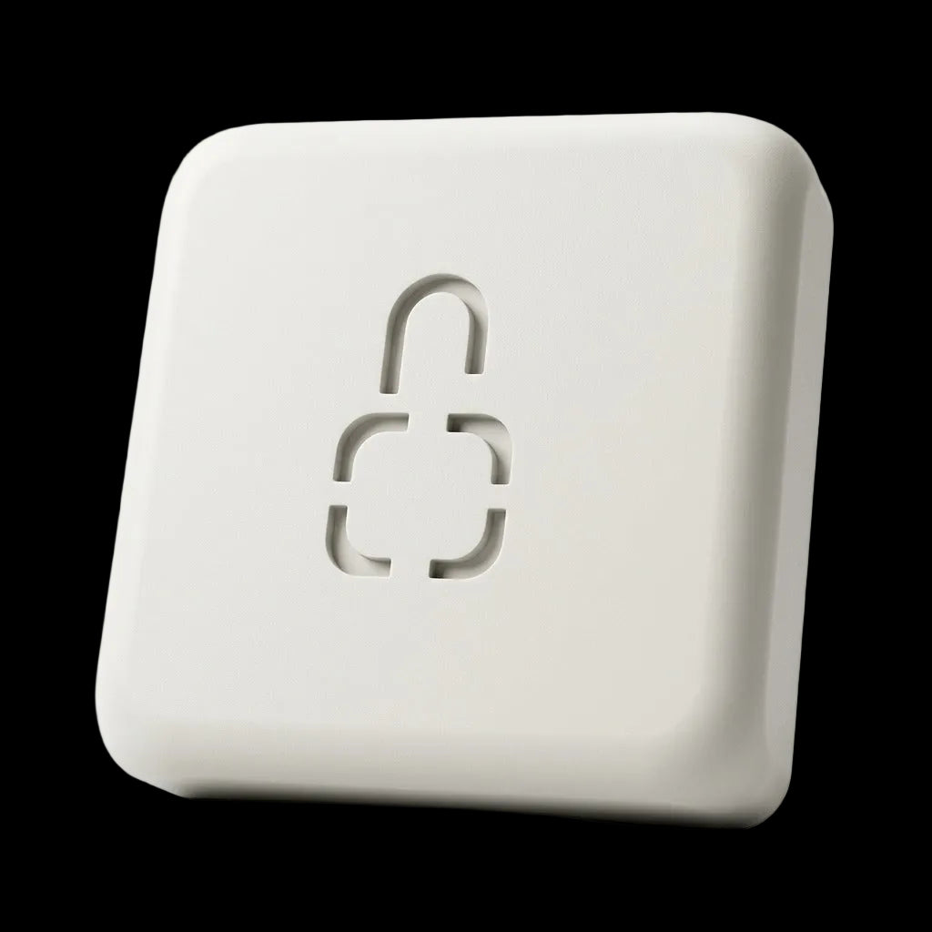 Boîtier Lock-IN posé sur un bureau, utilisé pour bloquer les applications et soutenir la concentration en cas de TDAH